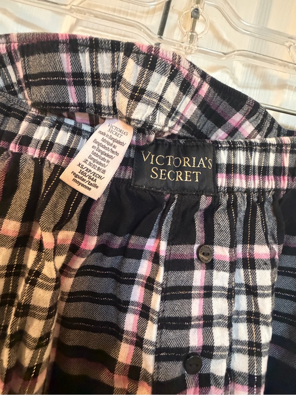 Victoria's Secret Black, White & Pink Plaid Girls' Shorts